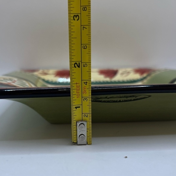 Tabletops Unlimited beautiful ceramic hand painted 8” square salad plate/dish. - Picture 5 of 9